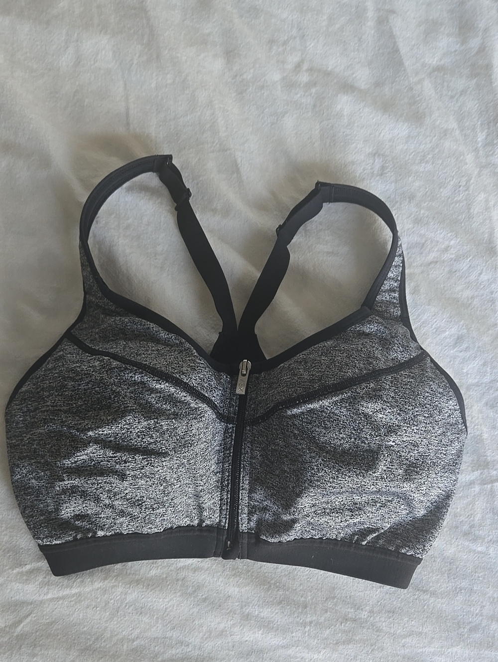 Victoria's Secret Gray Front-Zip High-Impact Sports Bra